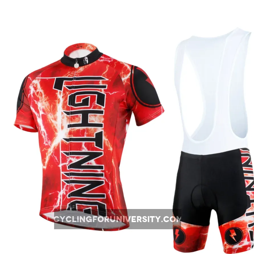 Ilpaladino Flashing Lightning Natural Phenomenon Cycling Short-sleeve Suit /Jersey Exercise Bicycling Pro Cycle Clothing Racing Apparel Outdoor Sports Leisure Biking Shirts Team Kit Red NO.616