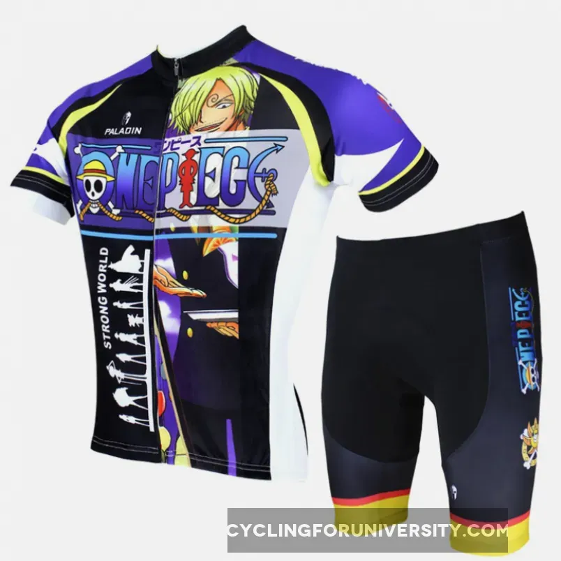 ONE PIECE Series Pirates Vinsmoke Sanji Men's Cycling Suit Jersey Team Jacket Leisure T-shirt Summer Spring Autumn Clothes Sportswear Anime Manga NO.076