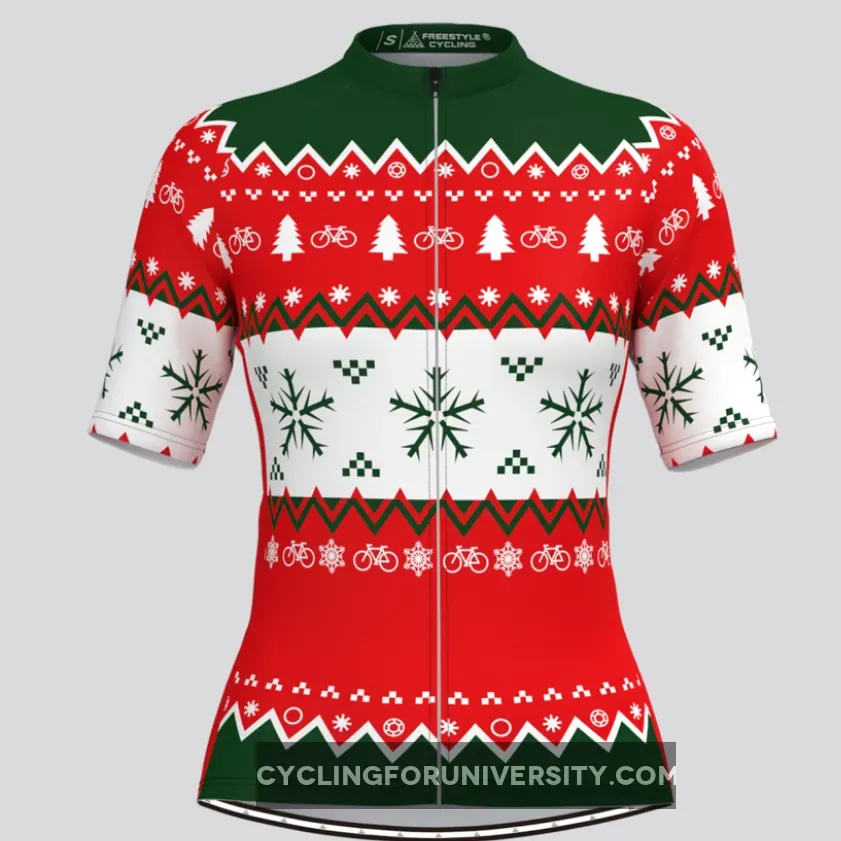 Christmas Snowflake Ugly Sweater Women's Cycling Jersey