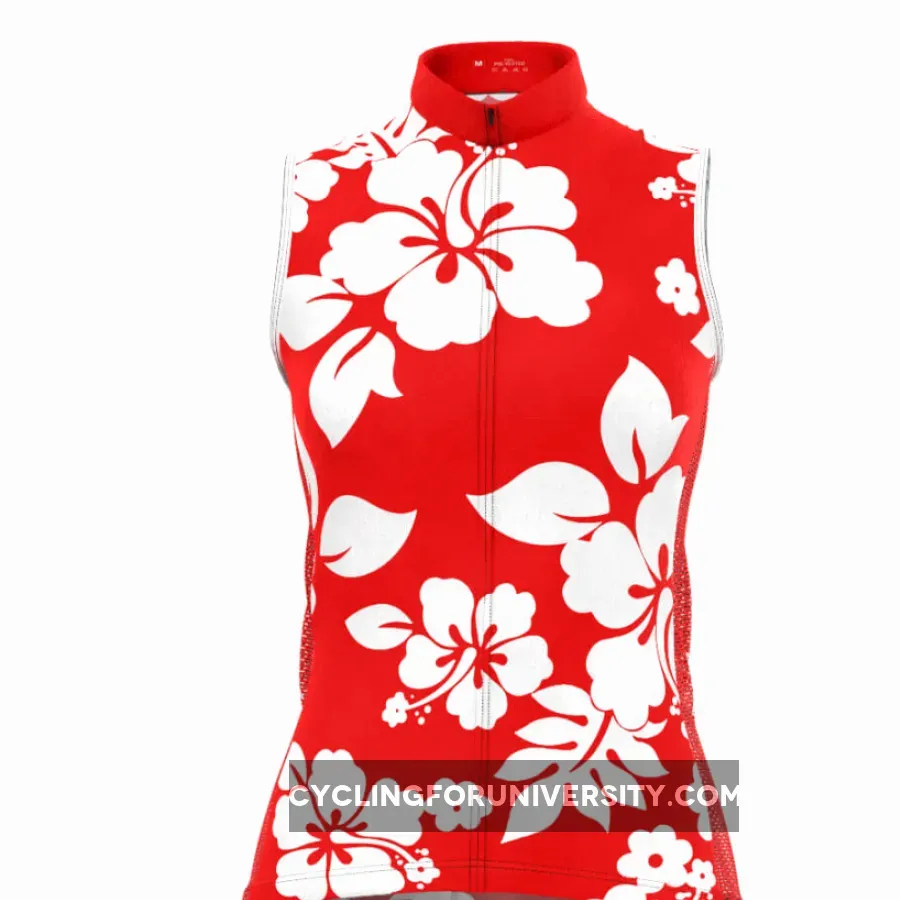 Women's Hawaiian Aloha Floral Sleeveless Cycling Jersey Hawaiian Cycling Jersey
