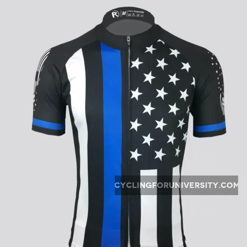 The Blue Line Skull USA Flag Cycling Jersey Outlet