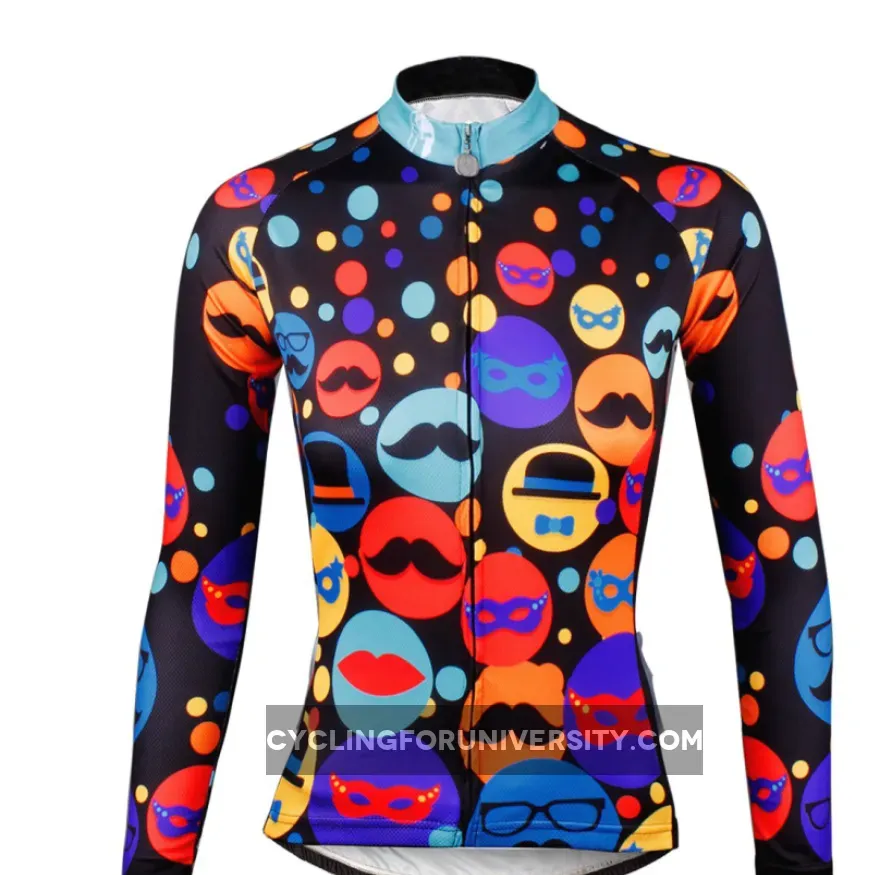 Gentle Mustache Hat Cycling Long/Short-sleeve Women's Biking Shirts 714