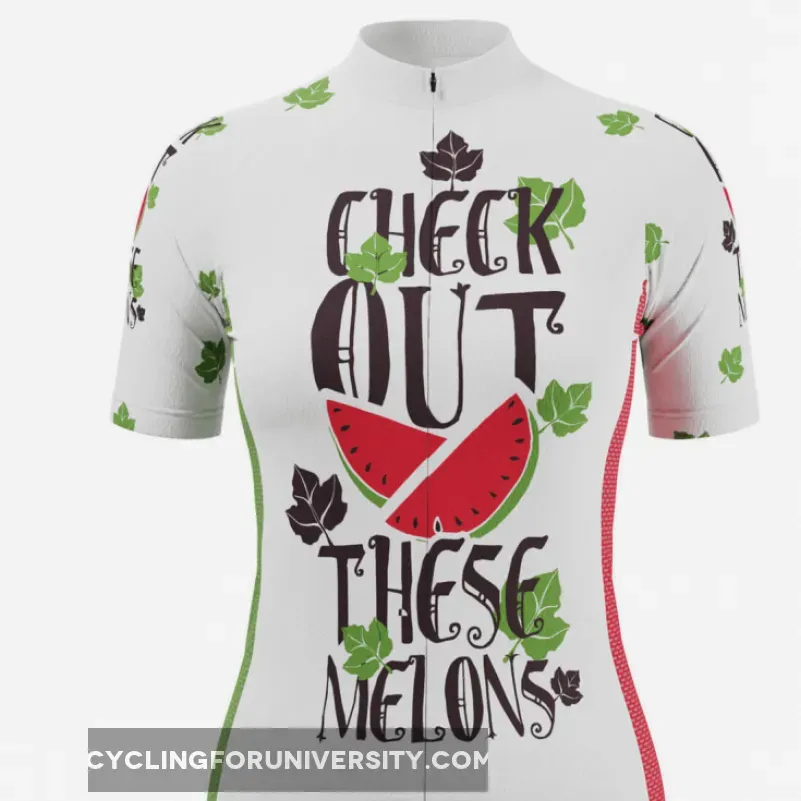 Women's Check Out These Melons Short Sleeve Cycling Jersey, Women Melons