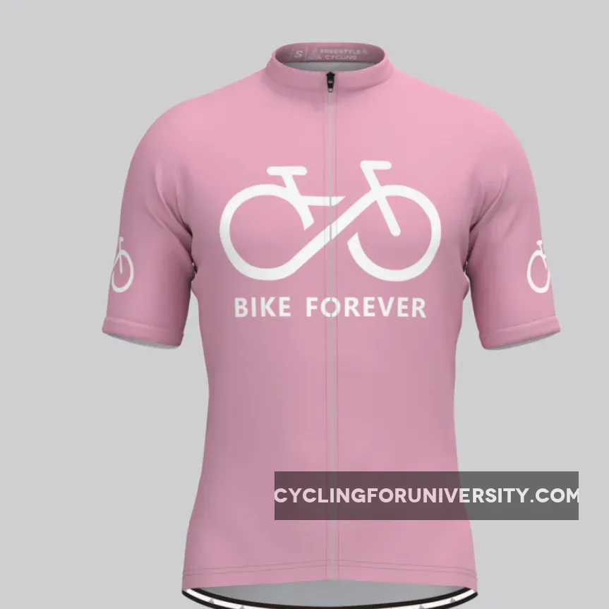 Bike Forever Men's Cycling Jersey-Ice Pink For Sale