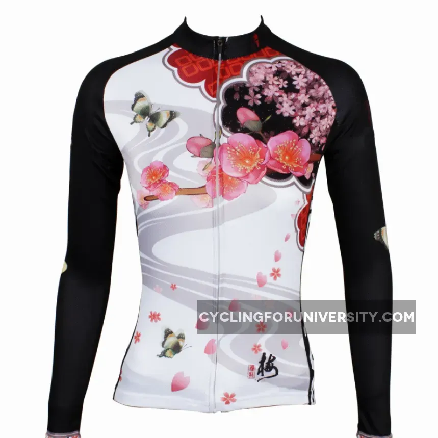 Butterfly Cycling Jerseys Peach Blossom Butterfly With Flying Petal Women Cycling Jerseys 542