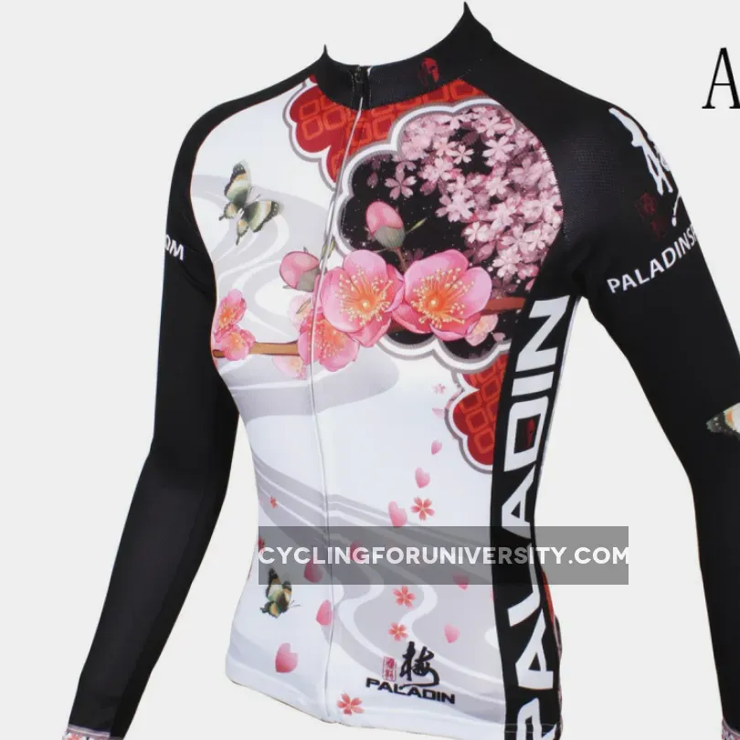 Butterfly Cycling Jerseys Peach Blossom Butterfly With Flying Petal Women Cycling Jerseys 542