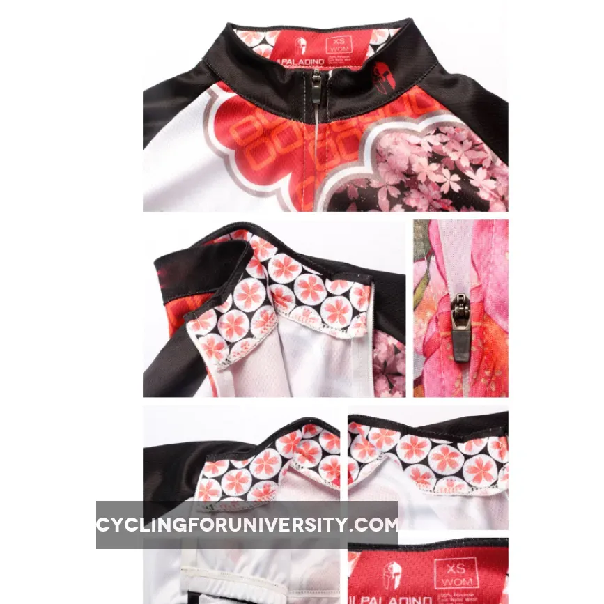 Butterfly Cycling Jerseys Peach Blossom Butterfly With Flying Petal Women Cycling Jerseys 542