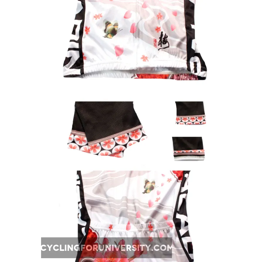 Butterfly Cycling Jerseys Peach Blossom Butterfly With Flying Petal Women Cycling Jerseys 542