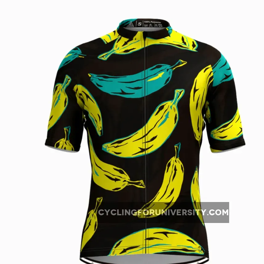 Men's Banana Graffiti Print Cycling Jersey Online