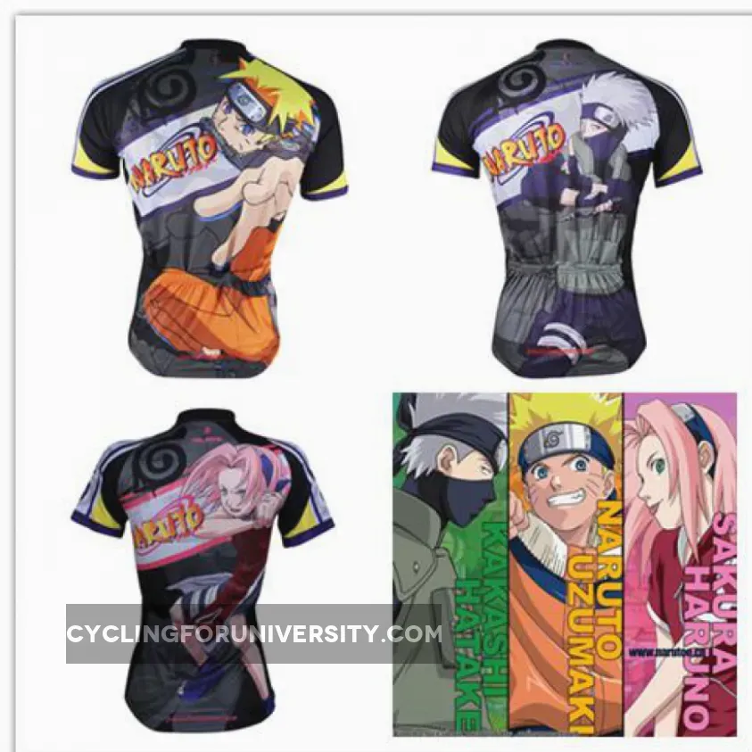 NARUTO Men's Short/long-sleeve Cycling Jersey/Kits/Pant Apparel Outdoor Sports Gear Leisure Biking T-shirt Biking Wear Cartoon World Uzumaki Naruto/Hatake Kakashi