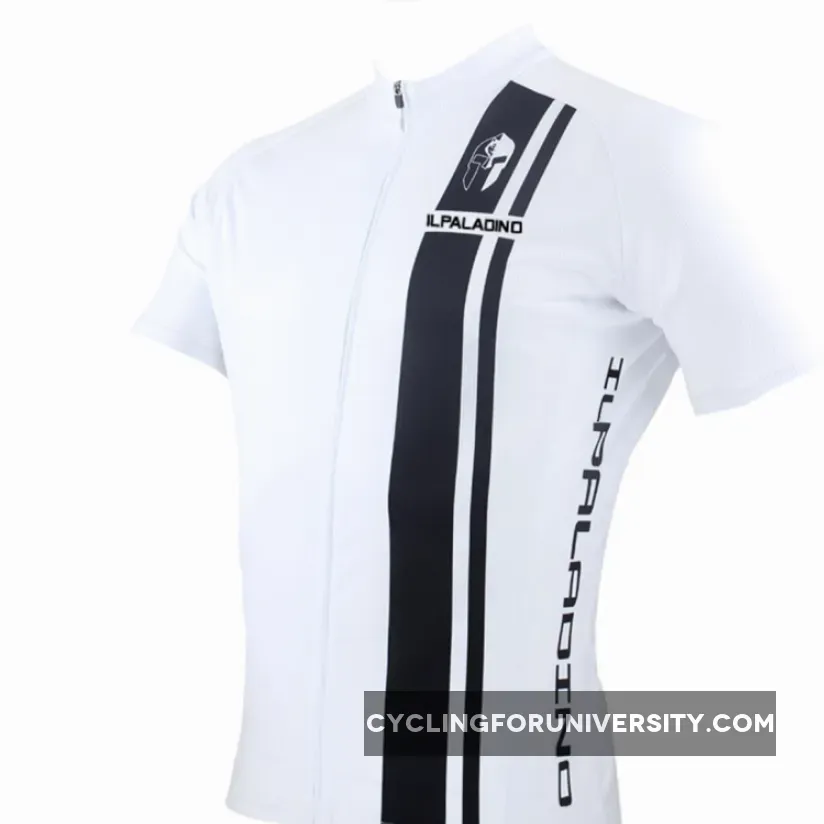 ILPALADINO Man's Short-sleeve Cycling Jersey Team Jacket T-shirt Summer Spring Autumn Clothes Sportswear White Shirt Black Strip NO.010