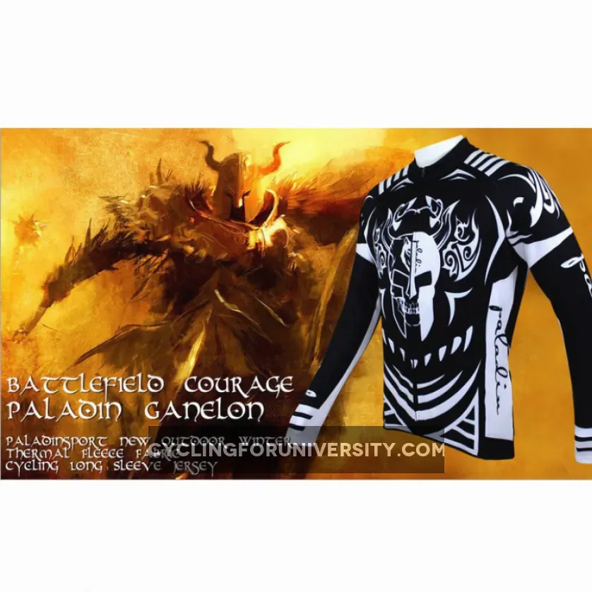 Cycling Jersey Men's Long-sleeved Jersey for Spring and Summer Black and White NO.077