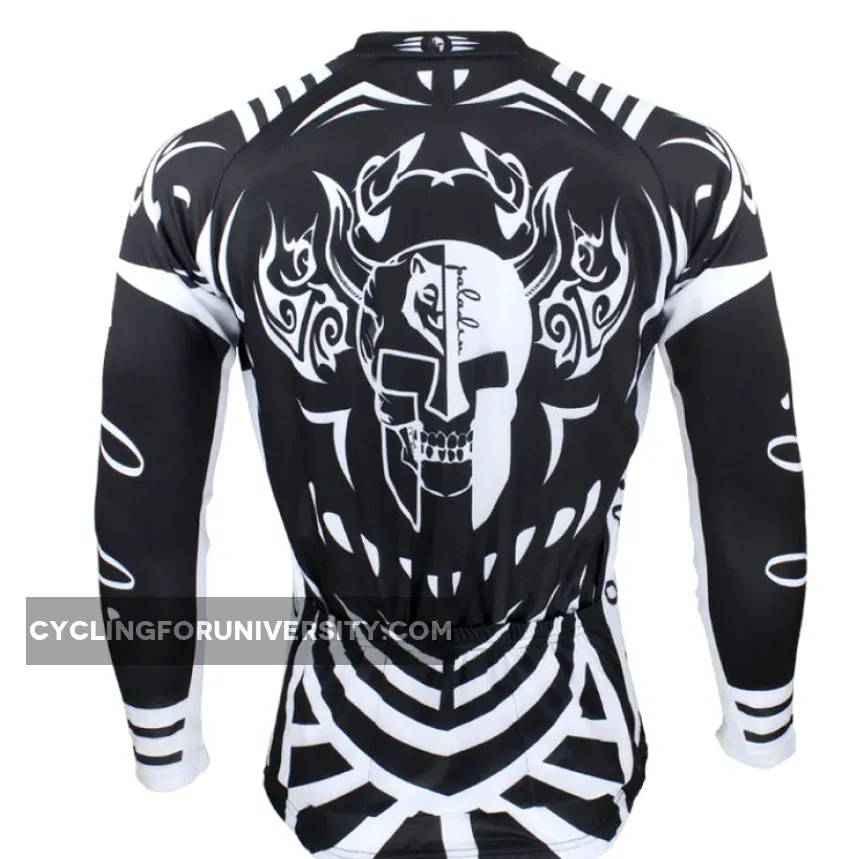 Cycling Jersey Men's Long-sleeved Jersey for Spring and Summer Black and White NO.077
