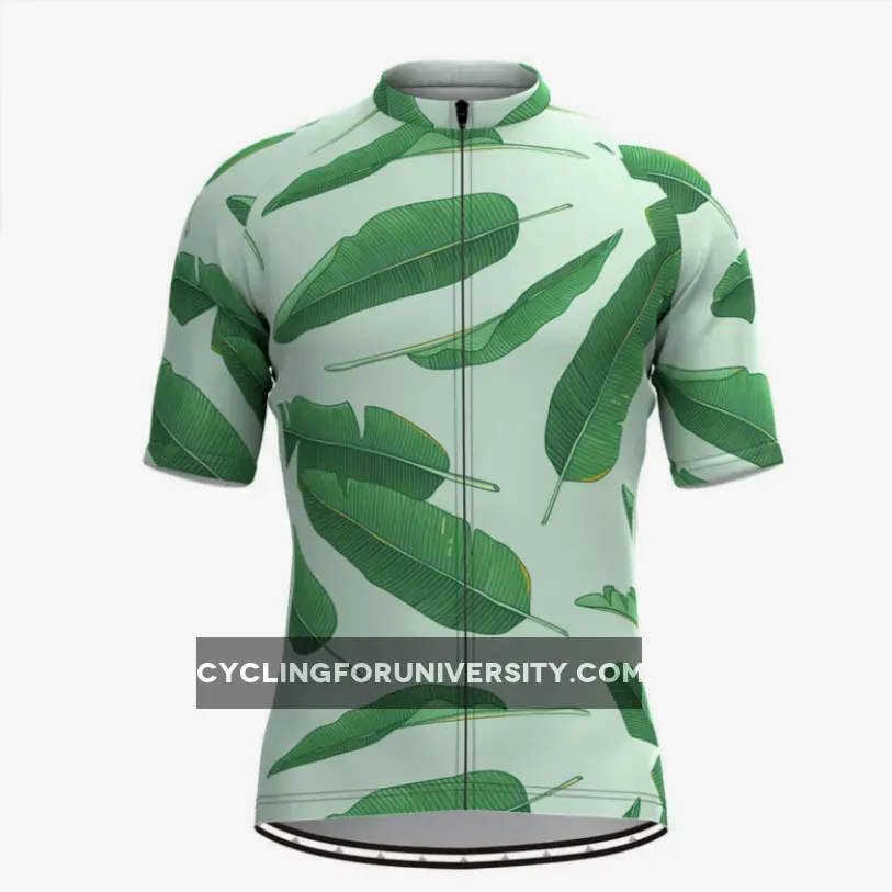 Men's Banana Leaf Print Hawaiian Cycling Jersey For Sale