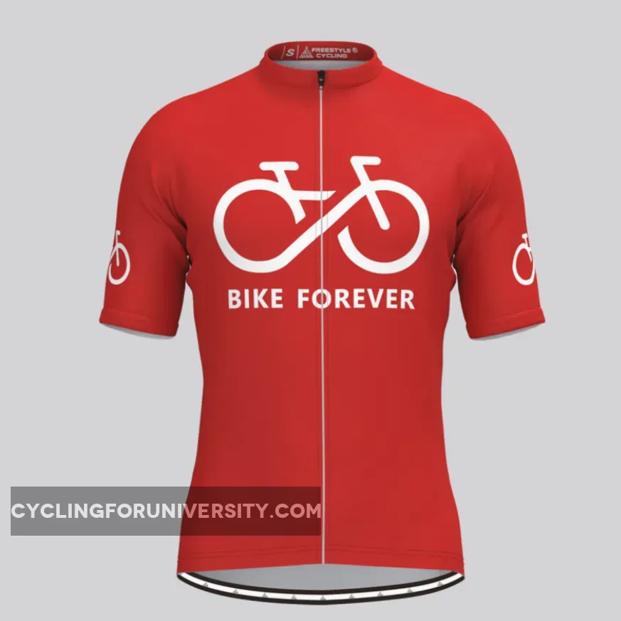 Bike Forever Men's Cycling Jersey-Red Brand New