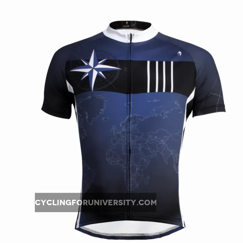 Ilpaladino Cloudy Sky Blue& Black Breathable Cycling Jersey Men's Short-Sleeve Apparel Outdoor Sports Gear Bicycling Shirts Summer Quick Dry Wear NO.637