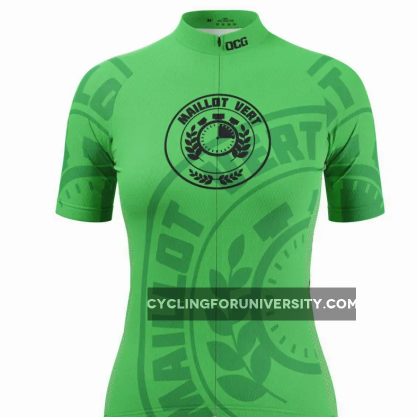 Women's Green Sprinters Maillot Vert Short Sleeve Cycling Jersey