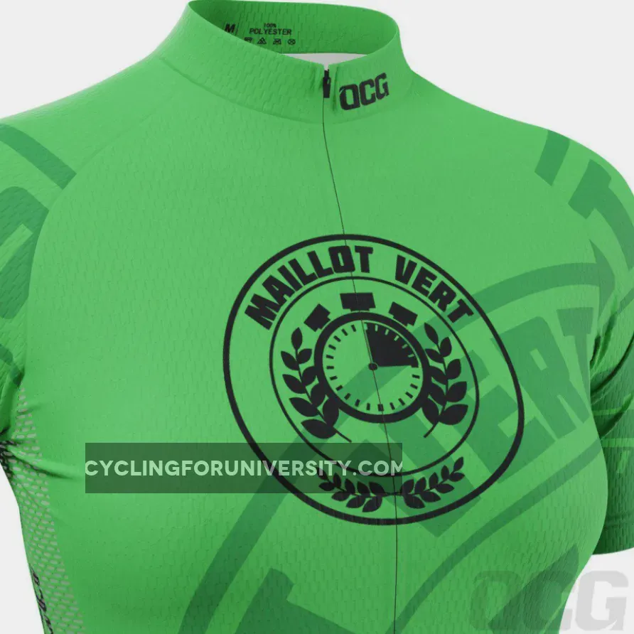 Women's Green Sprinters Maillot Vert Short Sleeve Cycling Jersey