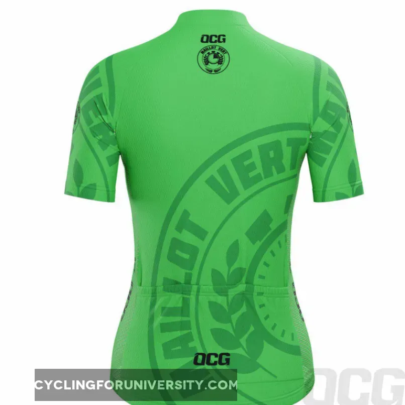Women's Green Sprinters Maillot Vert Short Sleeve Cycling Jersey