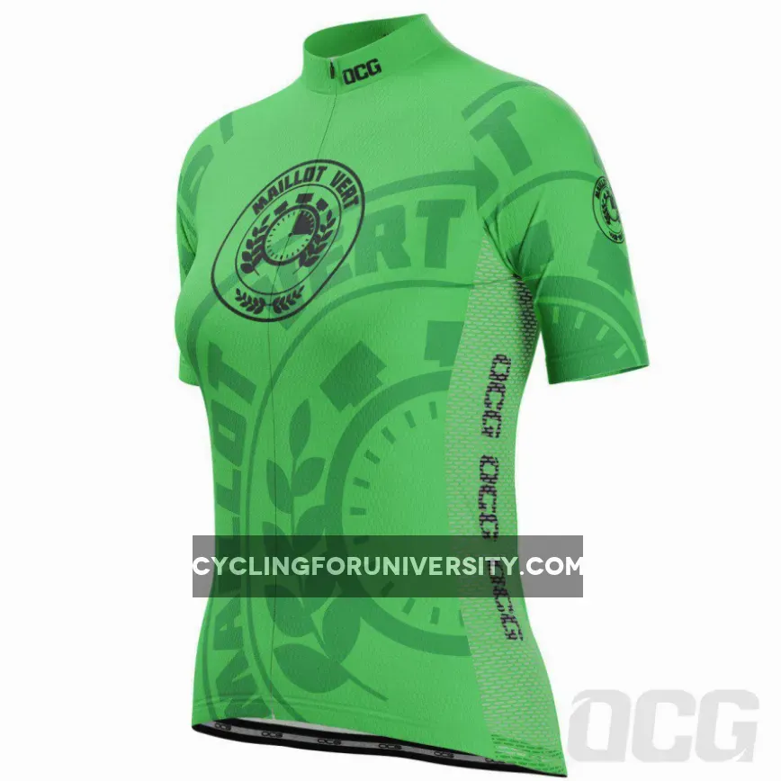 Women's Green Sprinters Maillot Vert Short Sleeve Cycling Jersey