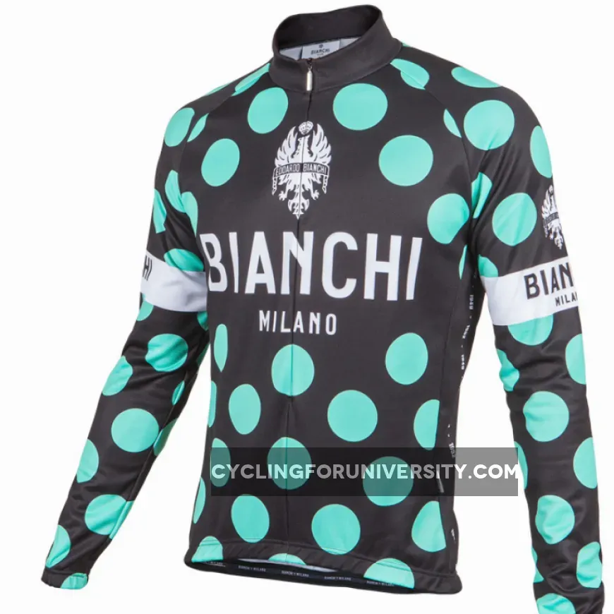 Bianchi Milano Storia1 Black Polka Dot Long Sleeve Jersey,