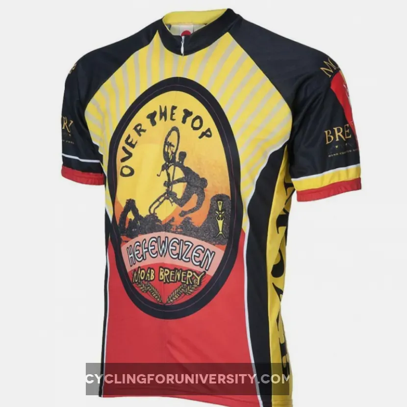 Moab Brewery Over the Top beer Men's 15" Zip Short Sleeve Cycling Jersey
