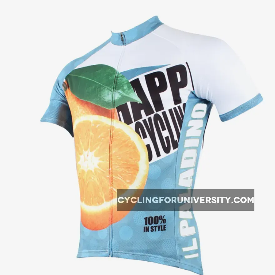 Happy Cycling Summer Fruit Orange Men's Short-Sleeve Cycling Jersey Suit NO.176