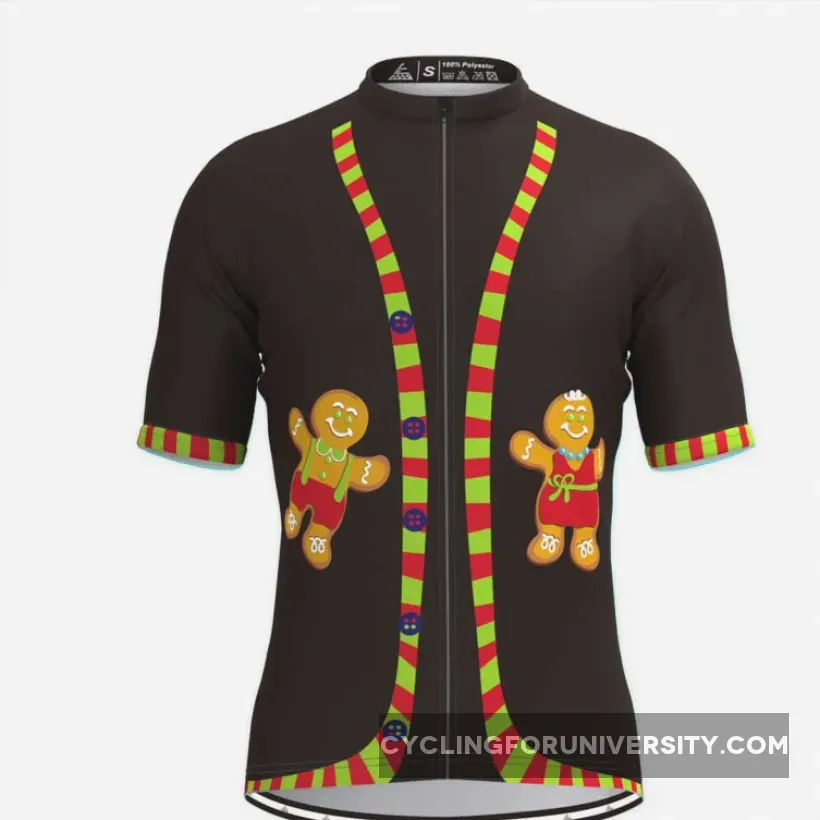 Ugly Christmas Sweater Vest Cycling Jersey-Gingerbread Man