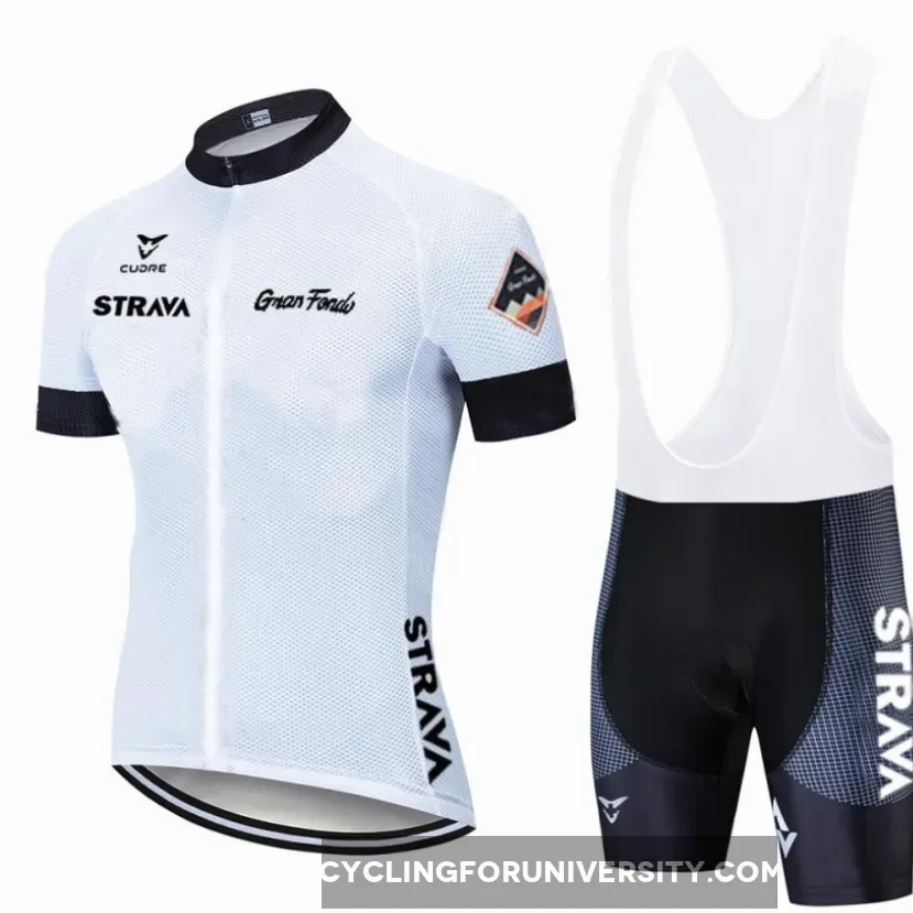Cycling Jersey Suit 2022 new white STRAVA Pro Bicycle Team Short Sleeve Summer breathable Cycling Clothing Sets