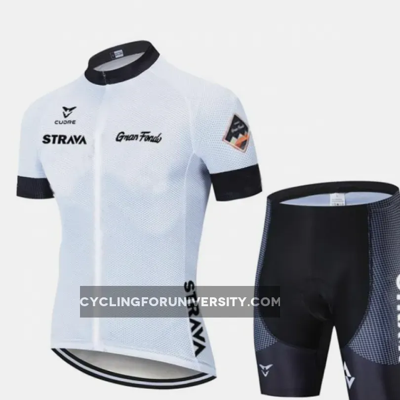 Cycling Jersey Suit 2022 new white STRAVA Pro Bicycle Team Short Sleeve Summer breathable Cycling Clothing Sets
