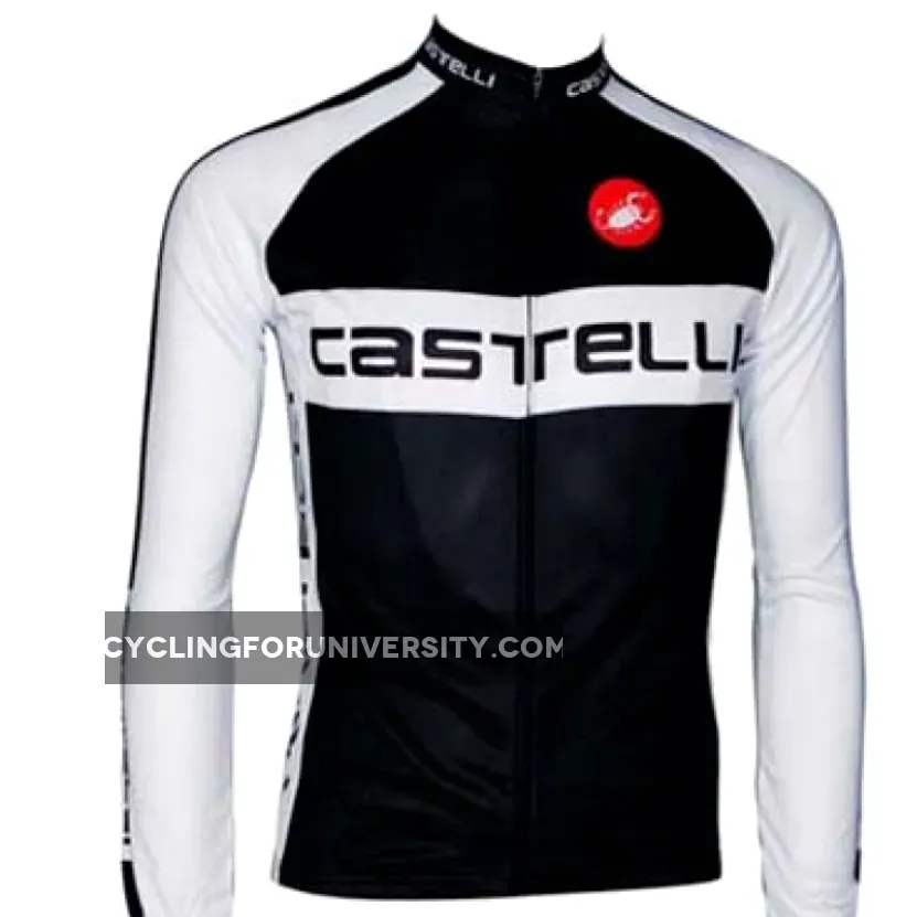 CASTELLI BLACK/WHITE Long Sleeve Jersey For Sale