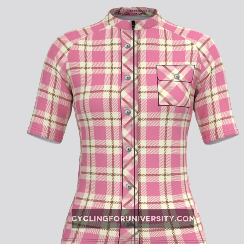 Plaid Checkered Shirt V22 Women's Cycling Jersey Online