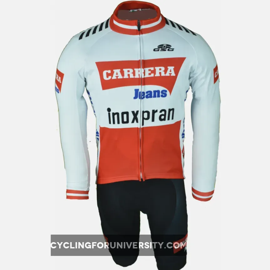 Carrera Retro Inoxpran White Long Sleeve Jersey, CAR20L1