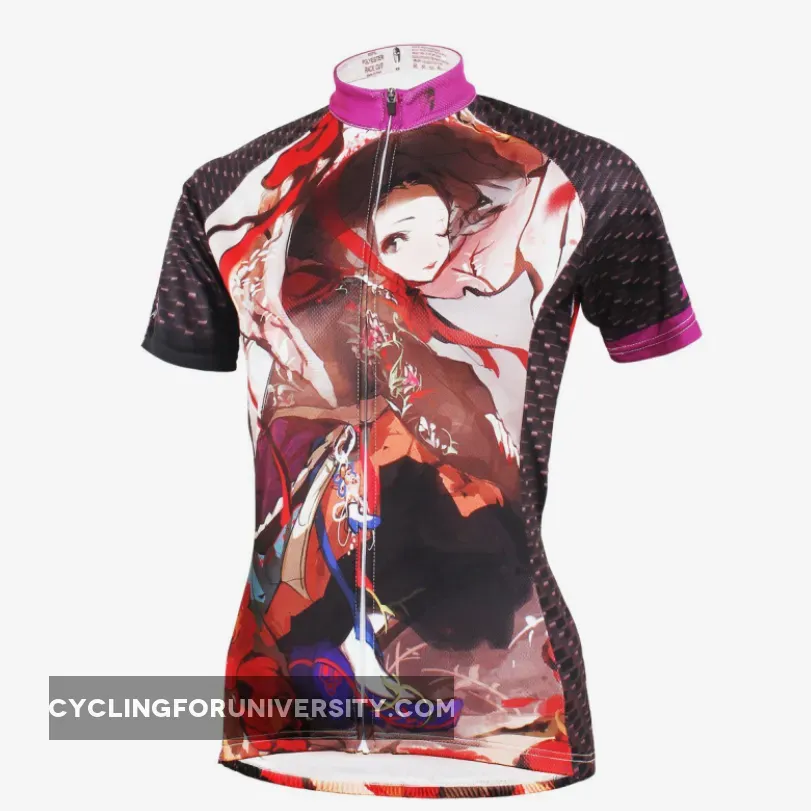 ILPALADINO ACG Animation Game Character Girl with Hat Woman's Short-Sleeve Cycling Jersey Summer Biking Wear Breathable Outdoor Sports Gear Leisure Biking T-shirt Sports Clothes NO.582