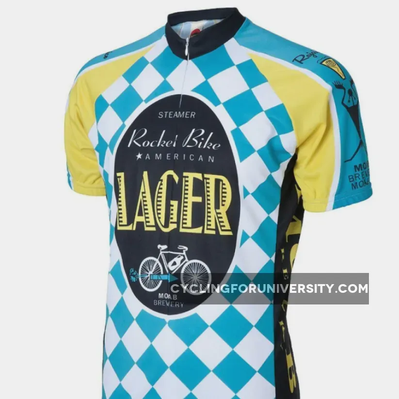 Moab Brewery Rocket Bike Lager beer Men's 15' Zip Short Sleeve Cycling Jersey Rocket Cyclist