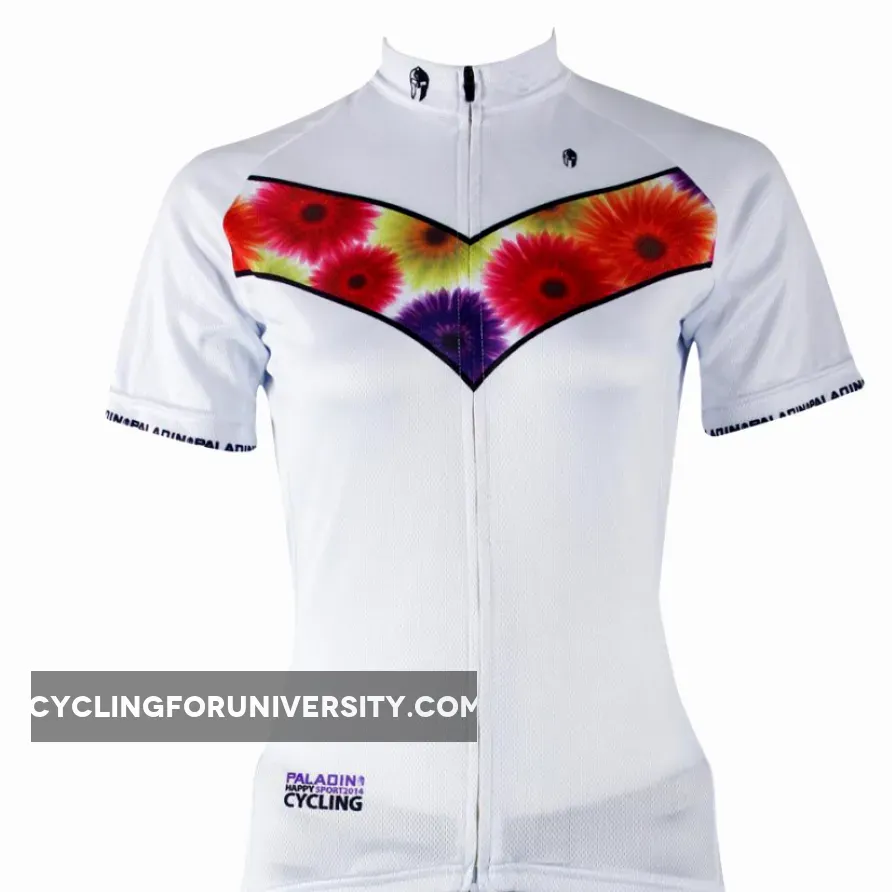 Ilpaladino Chrysanthemum Women's Short-sleeve Cycling Jersey/Suit Spring Biking Shirts Breathable Apparel Outdoor Sports Gear Clothes NO.280