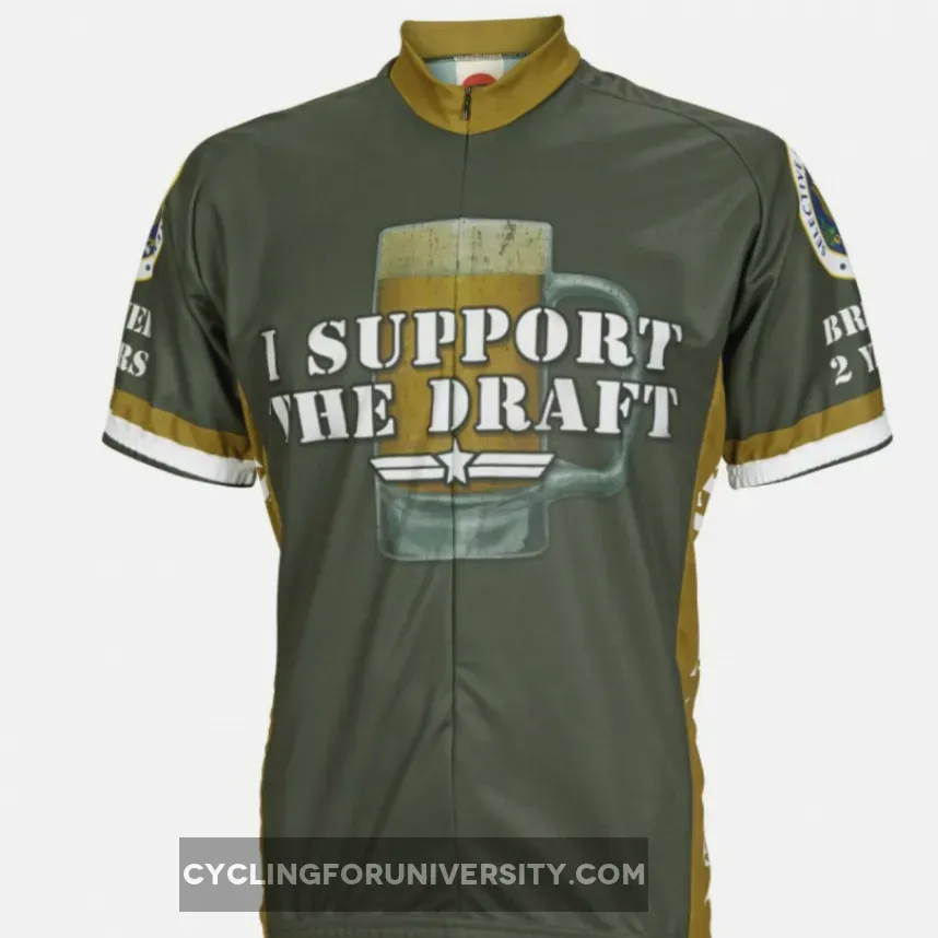 I Support the Draft Beer Short sleeve 16" zip men's cycling jersey