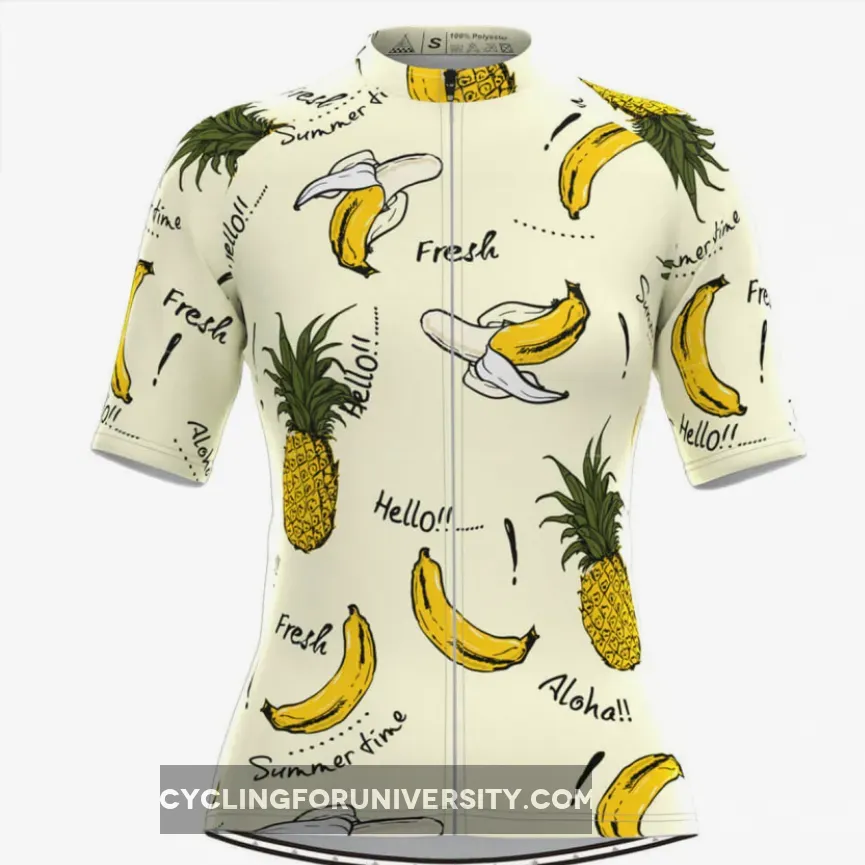 Women's Summertime Aloha Fruit Print Hawaiian Cycling Jersey