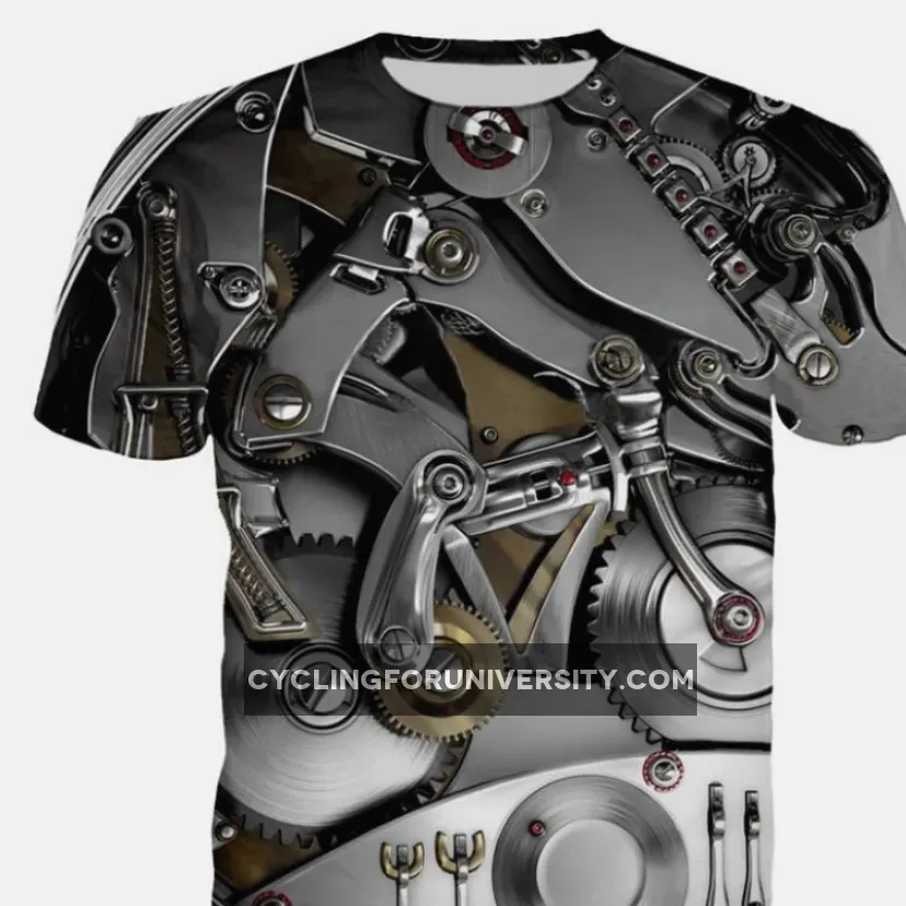 MTB jerseys 3D Motorcycle T-shirt Punk Clothing Retro Clothes Mechanical Tshirt Tops Tees Men Summer Funny Print T-shirt Mens Tee Plus Size