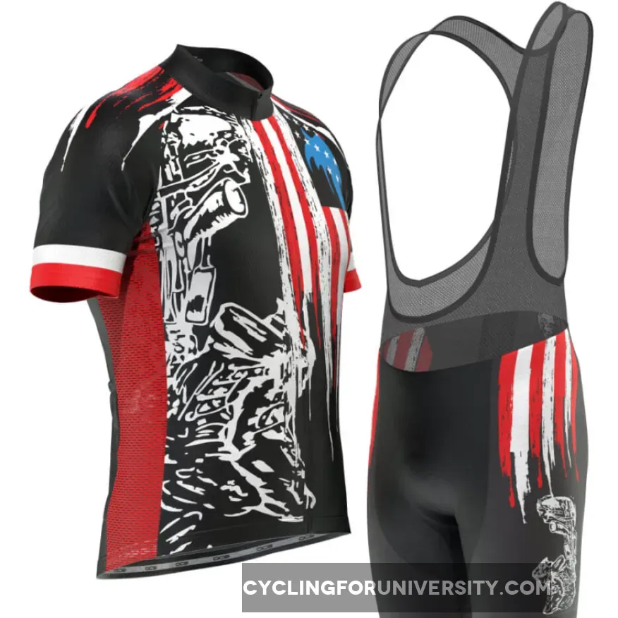 Men's Honor the Fallen USA Flag Short Sleeve Cycling Kit #Honor Usa