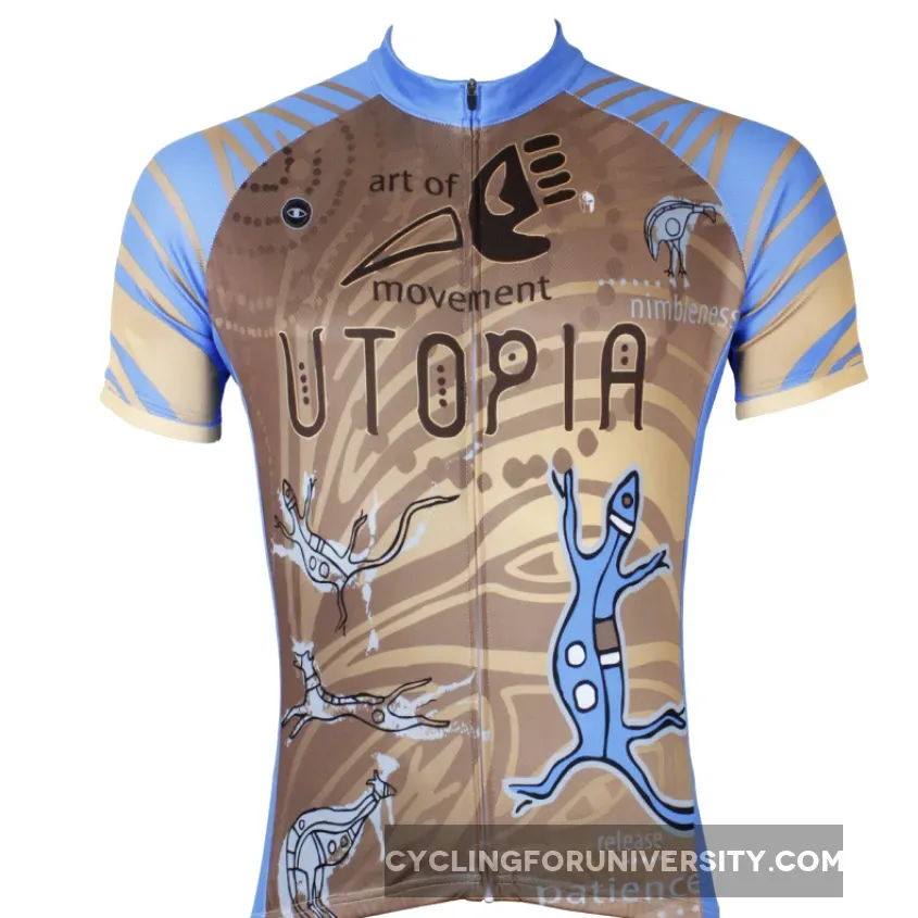 Utopia Blue Lizard Men's Short-Sleeve Cycling Jersey Bicycling Shirts Summer NO.526