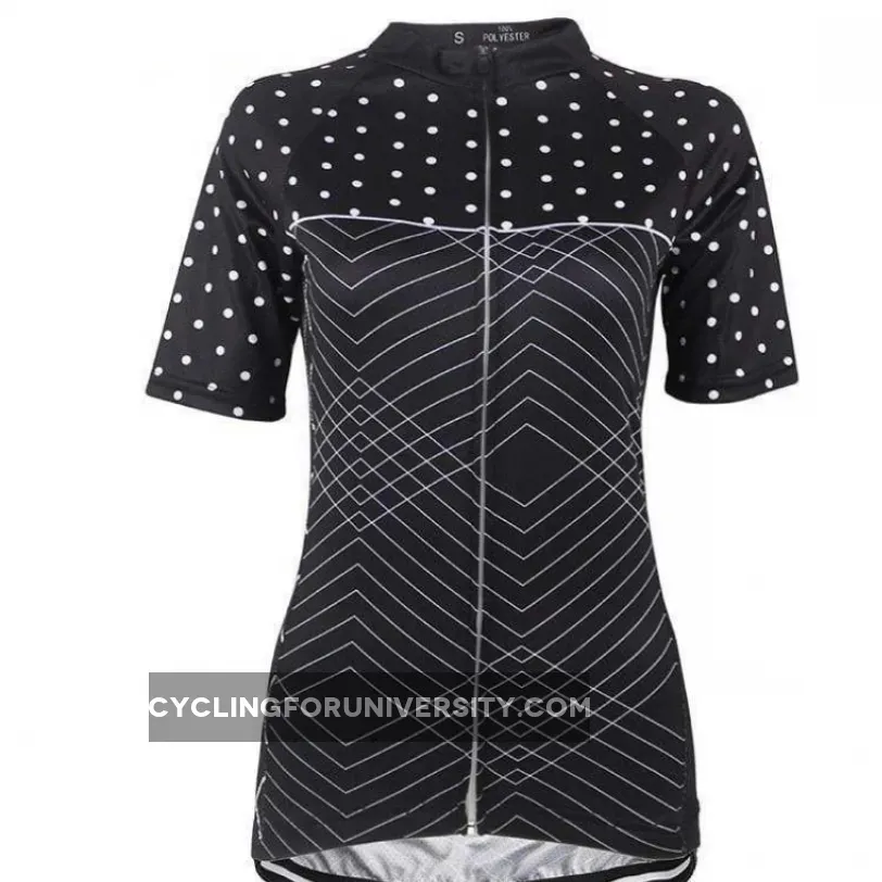 Women's Polka Dot Zigzag Cycling Jersey Outlet