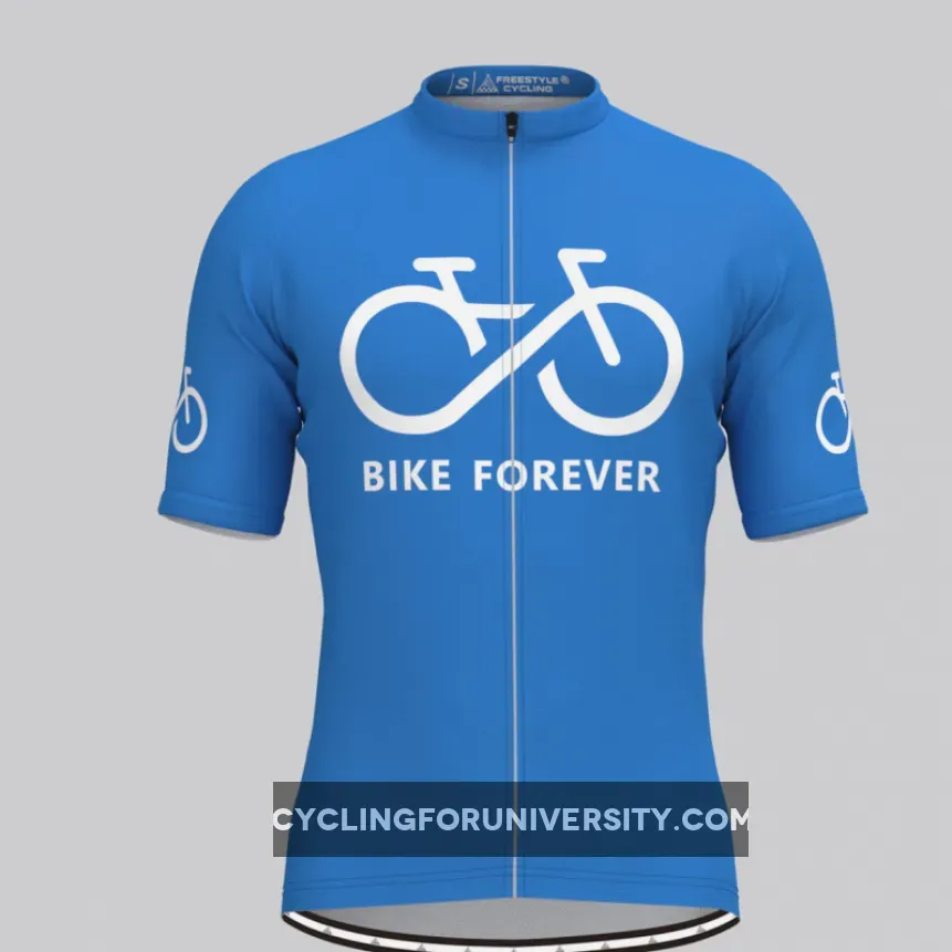 Bike Forever Men's Cycling Jersey-Blue Restock