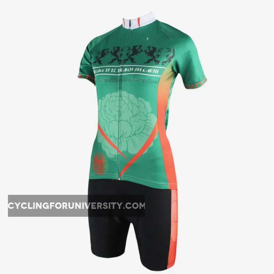 Ilpaladino Green Elegant Woman's Cycling short-sleeve Jersey/Suit Spring Summer Sportswear Apparel Outdoor Sports Gear NO.191