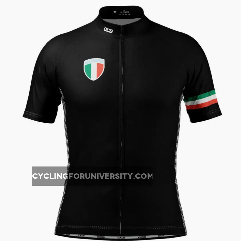 Men's Classic Italia Black Short Sleeve Cycling Jersey