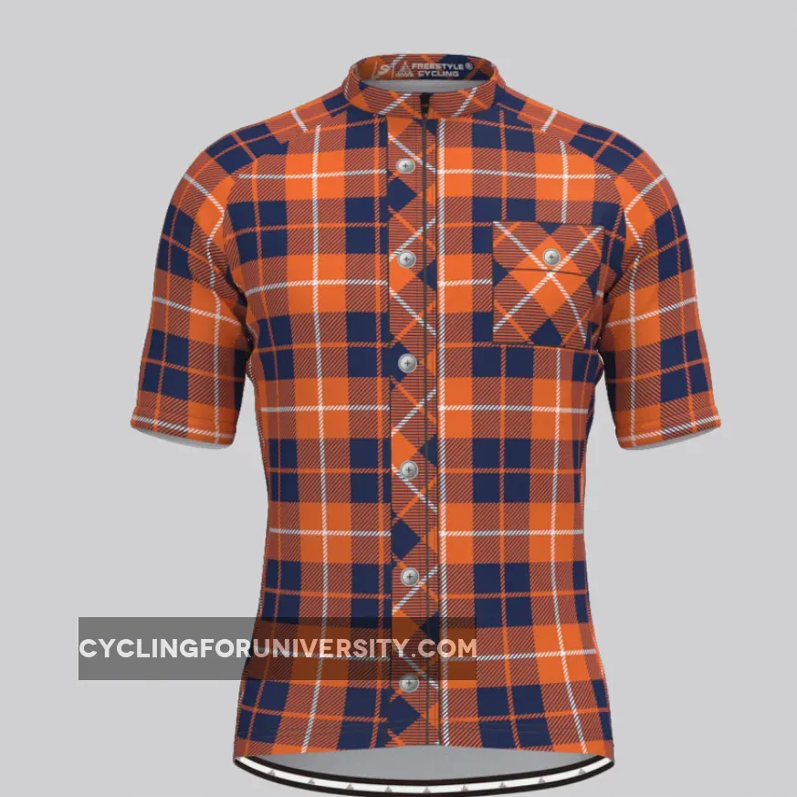 Plaid Checkered Shirt V11 Men's Cycling Jersey Online