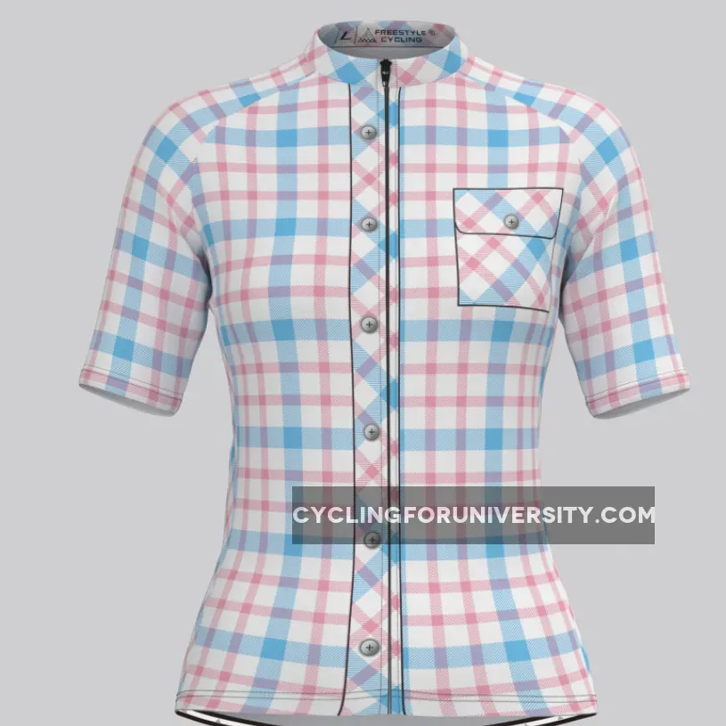 Plaid Checkered Shirt V23 Women's Cycling Jersey To Buy
