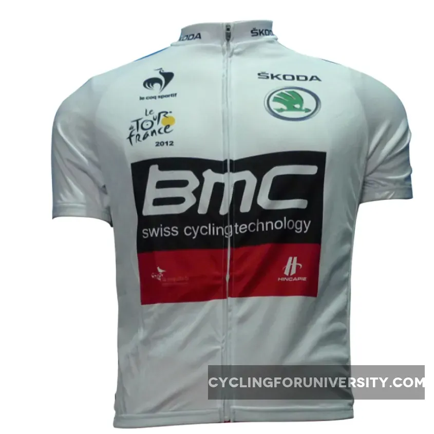 Team BMC WHITE Jersey Short Sleeve Tour De France 2012