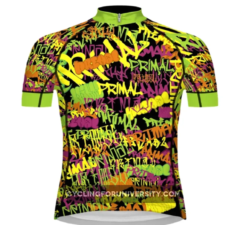 Primal Wear Tagged Up Men's EVO 2.0 full zip Slim Fit short sleeve Cycling Jersey