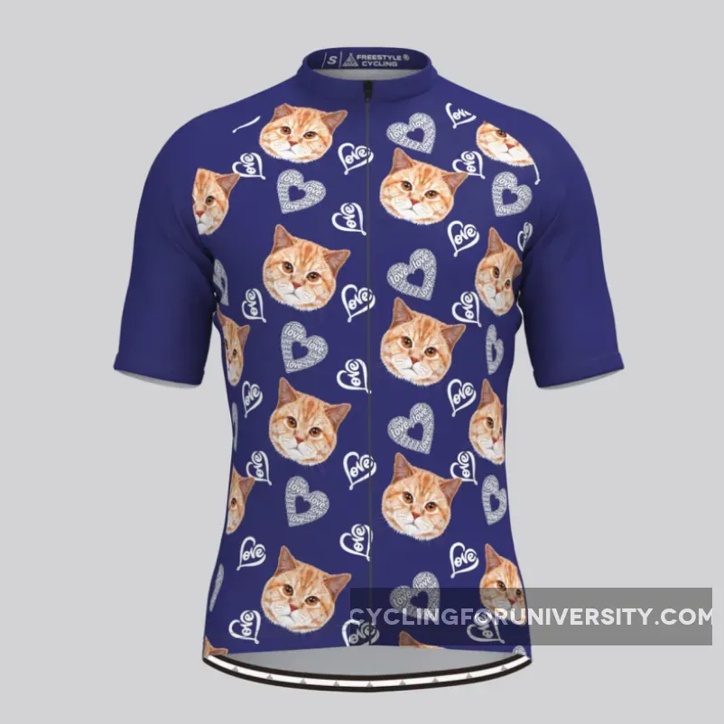 Custom Cat Face V4 Men's Jersey-Purple New Releases